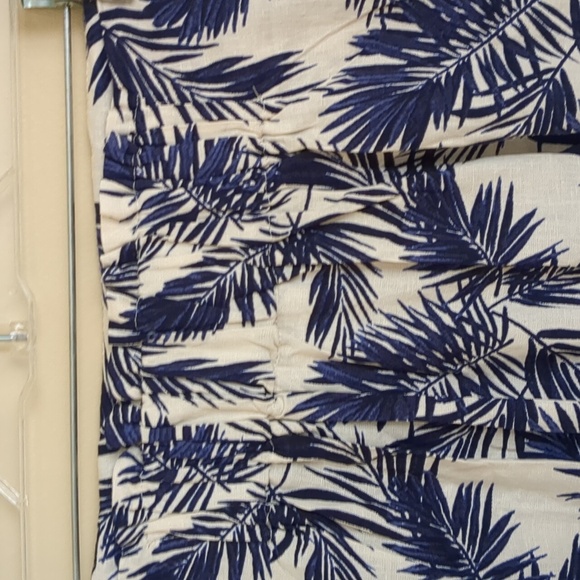 Small Linen Blend Panama Jack Tropical Palm Skirt Blue Skirt - Picture 8 of 11